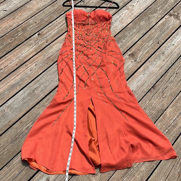 Orange gown with sequins S - Picture 9 of 9